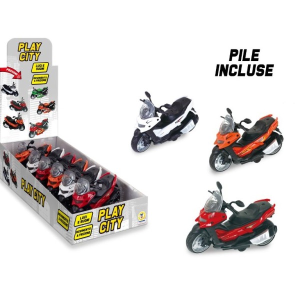 Moto Scooter Luci E Suoni A Frizione 3 Col. Ass