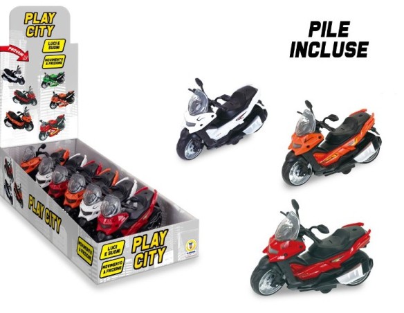 Moto Scooter Luci E Suoni A Frizione 3 Col. Ass