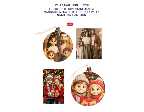 Fabula | Natale | Sfera In Legno Palla Natalizia Natale 10 cm fabula personalizzata cartoon