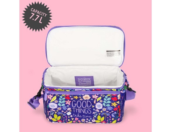 Legami - Borsa termica per il pranzo, tema Flowers Fiori, borsa termica per il pranzo, grande capienza 7,7 litri, tracolla rego