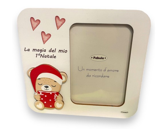 Fabula | PORTAFOTO NATALE CORNICE DECENTRATA IN LEGNO VERTICALE 10 X 15 FABULA