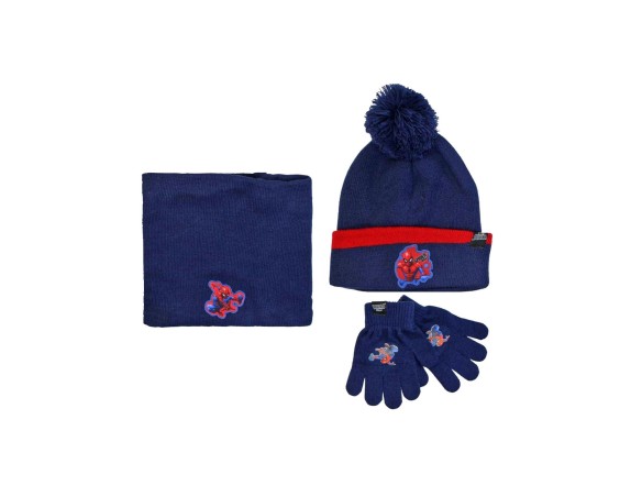 Spiderman | Coordinati invernali 3pz per Bambini, cappello, scaldacollo, guanti spiderman