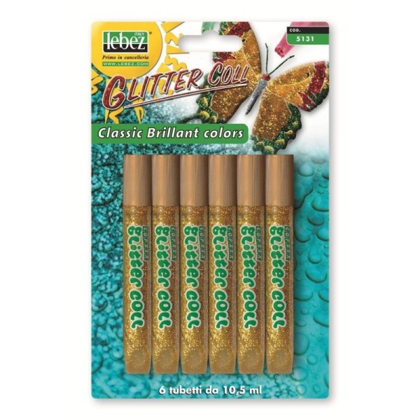 BLISTER COLLA GLITTER GEL SET 6 TUBI 10,5 ML....