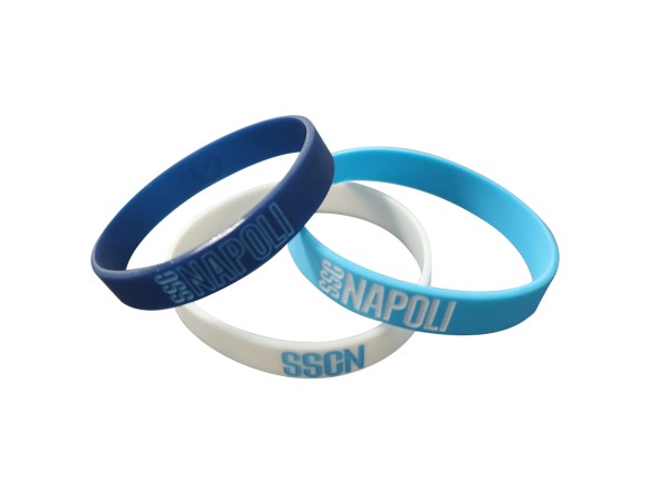 Napoli | KIT 3 BRACCIALETTI IN SILICONE VARI COLORI CON LOGO NAPOLI E SCRITTA SSC