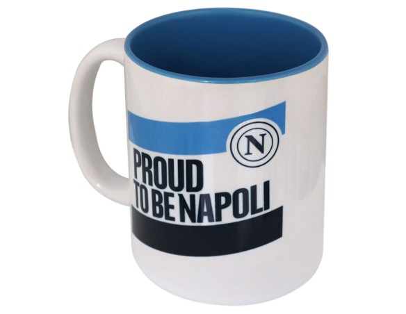 Napoli | TAZZA IN CERAMICA INTERNO CELESTE SCRITTA PROUD TO BE NAPOLI