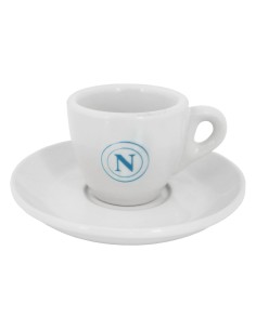 Napoli | TAZZINA DA CAFFE' CON PIATTINO LOGO CELESTE SU...