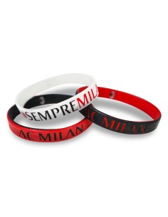 SET BRACCIALETTI IN SILICONE LOGO AC MILAN