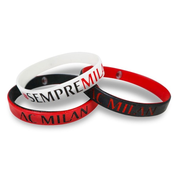 SET BRACCIALETTI IN SILICONE LOGO AC MILAN