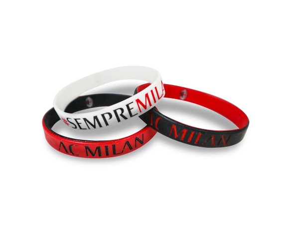SET BRACCIALETTI IN SILICONE LOGO AC MILAN