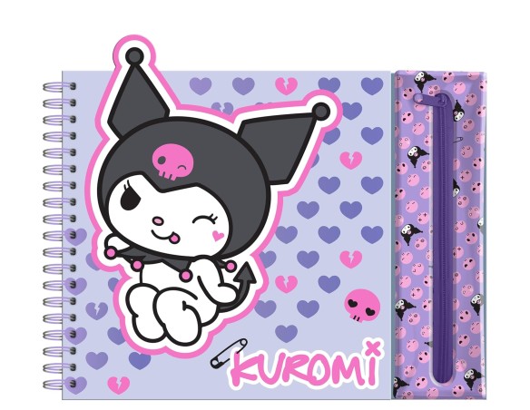 Kuromi |  Taccuino di attività con custodia rimovibile Kuromi per ragazze
