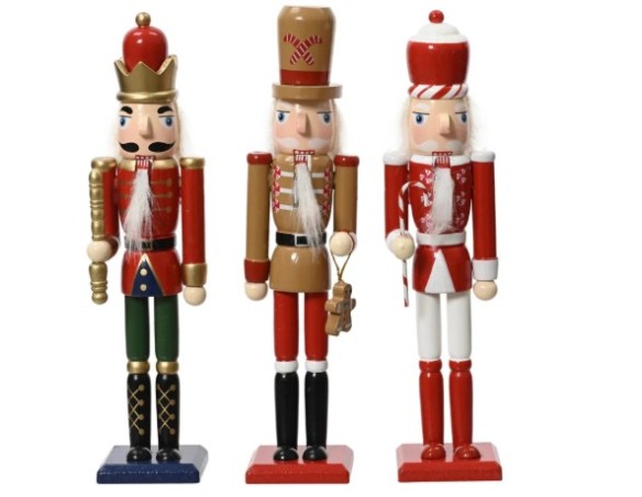 Natale | Schiaccianoci 5x4,5x22cm in legno di abete in 3 assortimenti natale