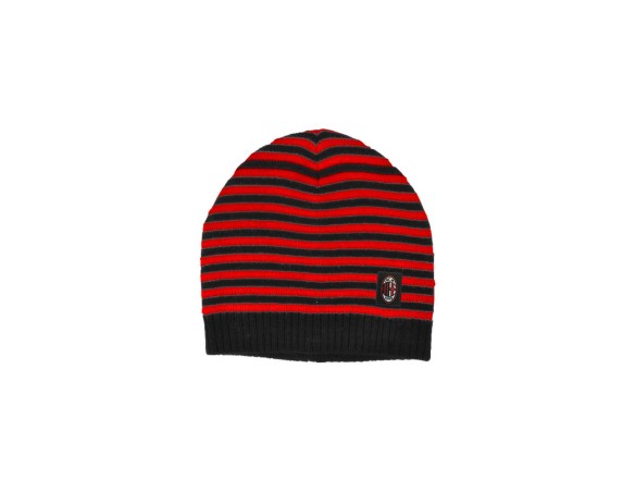 Milan - Cappellino Zuccotto acrilico ufficiale Con Logo, Rosso Nero, Cappellino Calcio Unisex - Adulto Milan