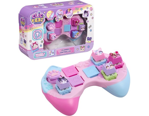 Goliath - Controllore CLICKEEZ - 5 Pulsanti Cliccabili Kawaii +1 Joystick+Guida alla Raccolta - Fidget Toy ASMR Personalizzabil