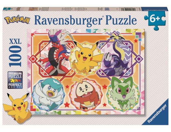 Ravensburger - Puzzle 100 Pezzi XXL Pokémon, Idea Regalo per Bambini 6+ Anni, Gioco Educativo e Stimolante