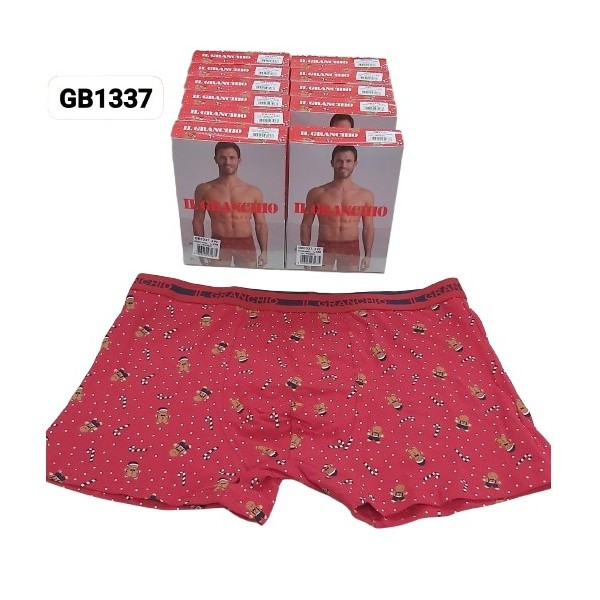 BOXER UOMO NATALE CAPODANNO ROSSO GRANCHIO (...