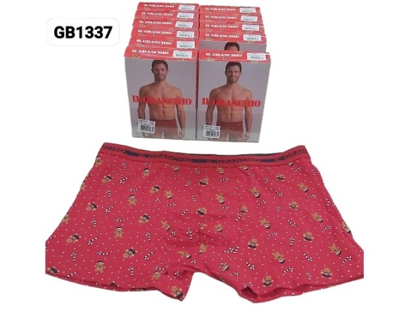 BOXER UOMO NATALE CAPODANNO ROSSO GRANCHIO ( 1337 )
