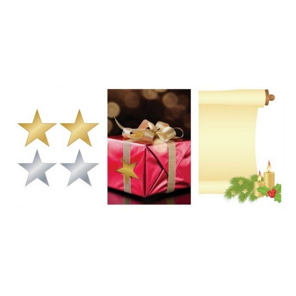 STELLE CHIUDI PACCO ORO ADESIVE 27X27 MM