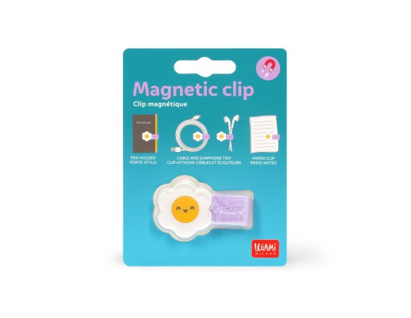 Legami - Clip Magnetica, Tema Daisy, Clip chiudi Pacco, Ideale per Tenere i Cavi Ordinati, Fissare la Penna al Taccuino, Tenere