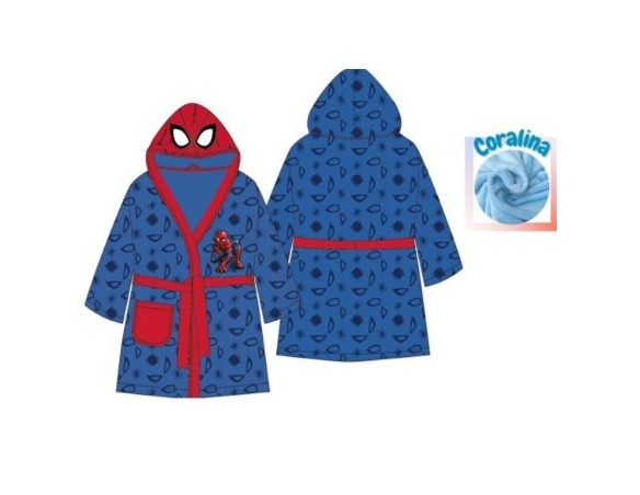 Spiderman Vestaglia spiderman in coralina coral con cappuccio fantasy