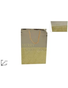 BUSTA REGALO ORO MERRY CHRISTMAS 44x32 CM YD19ZD-LMSF/G