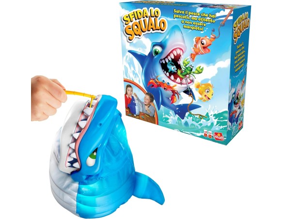 Goliath – SFIDA LO SQUALO – Gioco da Tavolo Interattivo per Bambini dai 4 Anni – Gioco d’Azione e Riflessi – Pesca e Sorprese –
