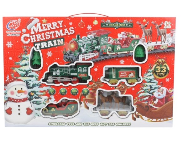 Pista treno con luci e musica 56,8x7,3x37,3cm natale