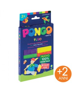 PASTA DA MODELLARE GIOTTO PONGO GR. 33X8 COLORI FLUO FILA
