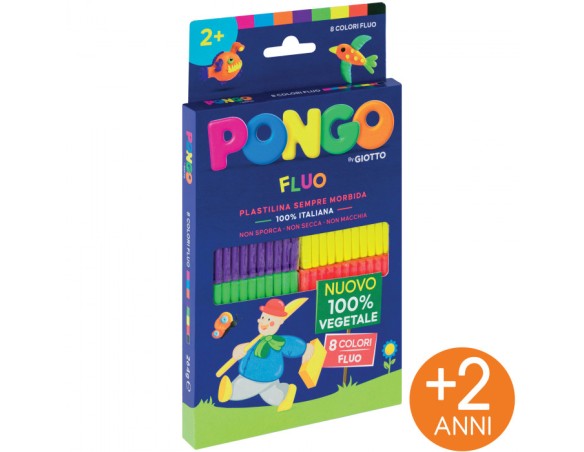 PASTA DA MODELLARE GIOTTO PONGO GR. 33X8 COLORI FLUO FILA