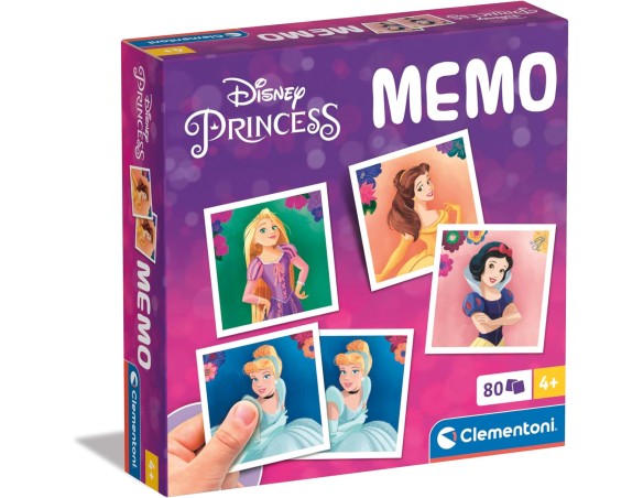 Clementoni - 18302 - Memo Disney Princess - Gioco Di Memoria E Associazione, Carte Da Accoppiare, Gioco Educativo Bambini 4 Ann