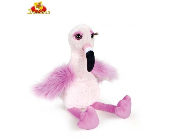 PELUCHE FENICOTTERO OASA CON CIGLIA LUNGHE OCCHI GLITTERATI 24380 40 cm