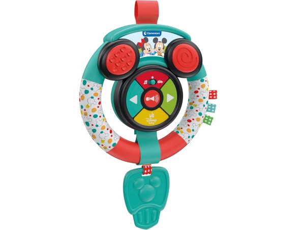 Clementoni Baby Disney Volante Morbido per Bambini 6+ Mesi, con Suoni e Luci, Gioco Imitativo Educativo Prima Infanzia, Stimola
