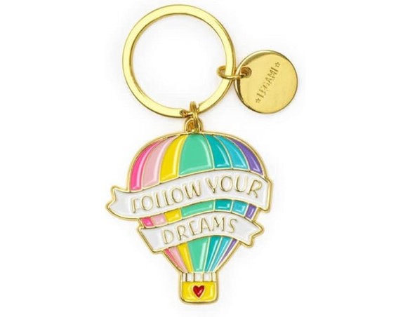 LEGAMI Portachiavi unisex in metallo smaltato, portachiavi What a Keyring!, L 7 cm, zinco, tema air baloon anello a spirale, fi