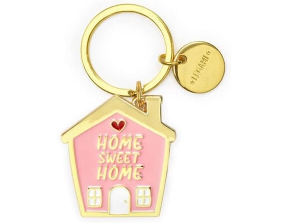 LEGAMI Portachiavi unisex in metallo smaltato, portachiavi What a Keyring!, L 7 cm, zinco, tema home anello a spirale, finitura