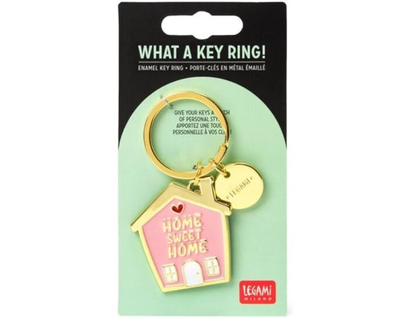 LEGAMI Portachiavi unisex in metallo smaltato, portachiavi What a Keyring!, L 7 cm, zinco, tema home anello a spirale, finitura