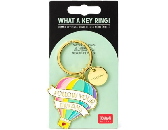 LEGAMI Portachiavi unisex in metallo smaltato, portachiavi What a Keyring!, L 7 cm, zinco, tema air baloon anello a spirale, fi