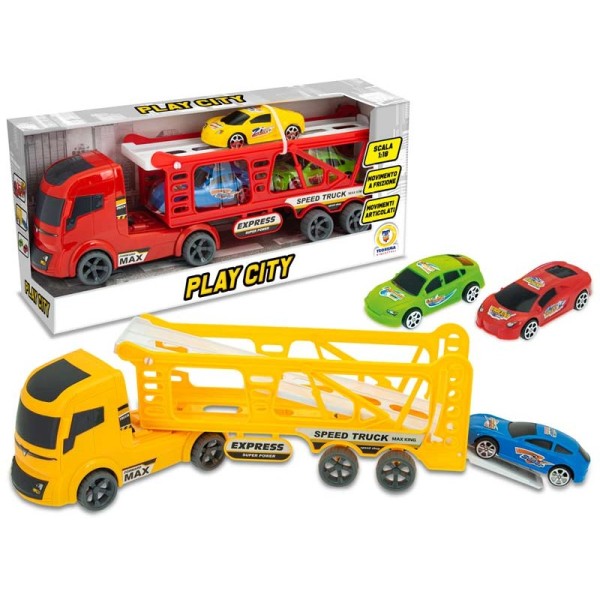 CAMION PORTA AUTO A FRIZIONE 2 COLORI ASS 68469