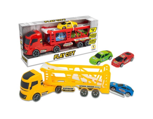 CAMION PORTA AUTO A FRIZIONE 2 COLORI ASS 68469