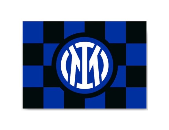 Inter | BANDIERA MINI SCACCHI CON LOGO CENTRALE MEDIA 140 X 100 CM