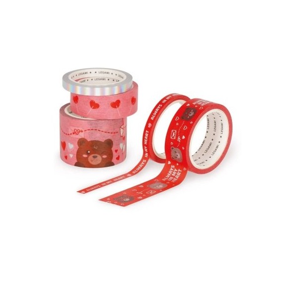 Legami - Set Di 5 Nastri Adesivi Di Carta Teddy...