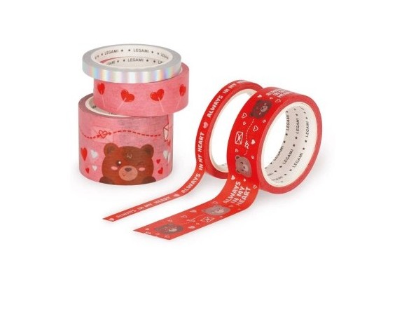 Legami - Set Di 5 Nastri Adesivi Di Carta Teddy Bear Legami san valentino