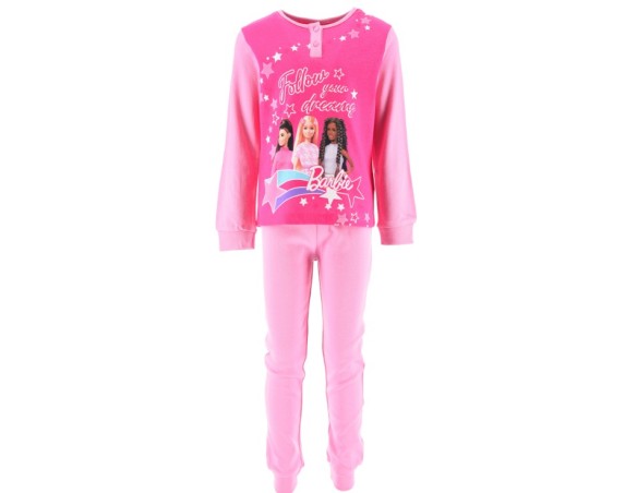 Barbie | Pigiama In Caldo Cotone Barbie Bambina Bimba Mattel Manica Lunga ( 20157 )