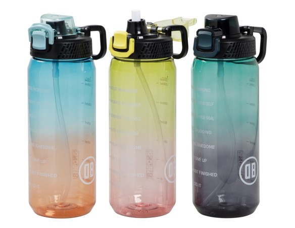 Borraccia motivazionale Sport 1500ml.con cannuccia e indicatore tempo