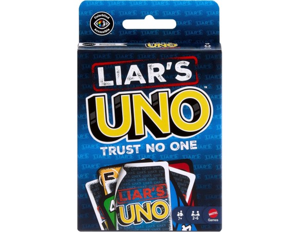 Carte Mattel Games - Liar's UNO, nuova versione con bluff e trucchetti dell'iconico gioco, inganna gli altri giocatori e fai du