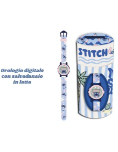 Stitch | orologio digitale con salvadanaio latta stitch