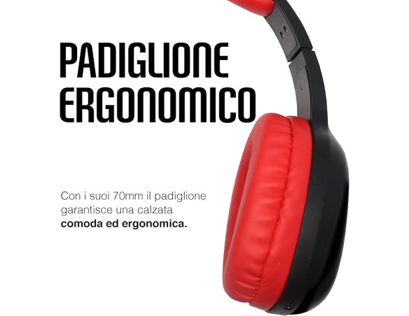 Milan | Cuffie Senza Filo Milan Wireless Over-Ear, Bluetooth Regolabili, con Microfono Incorporato, HiFi Stereo, Micro SD Slot,