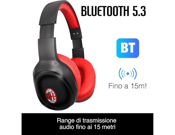 Milan | Cuffie Senza Filo Milan Wireless Over-Ear, Bluetooth Regolabili, con Microfono Incorporato, HiFi Stereo, Micro SD Slot,