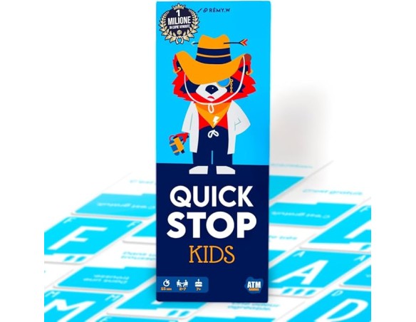 ATM Gaming QUICKSTOP Kids - Gioco di Carte per Bambini e Famiglie - Età 7+ - Da 2 a 7 Giocatori - Divertente e Veloce - Gioco d