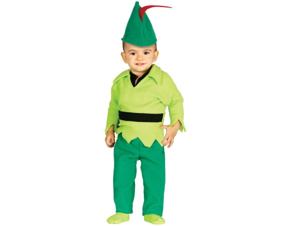 COSTUME, VESTITO, TRAVESTIMENTO ARCIERE PETER PAN BABY CARNEVALE