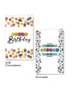 Biglietto Cromo compleanno mini 8.5x13.5cm