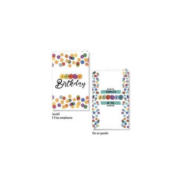Biglietto Cromo compleanno mini 8.5x13.5cm
